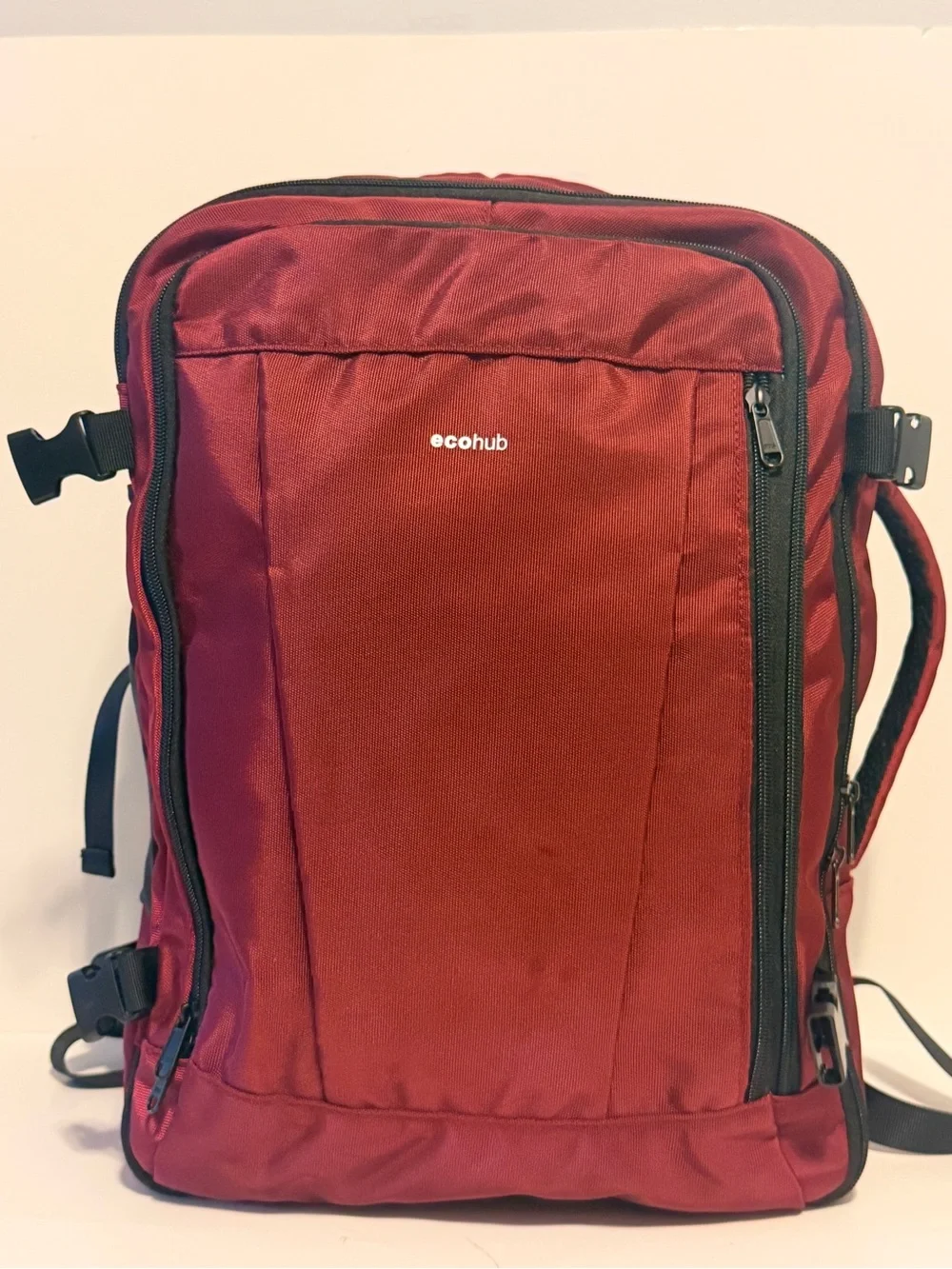 NWOT EcoHub Unisex Travel Backpack-Red/Burgundy Color